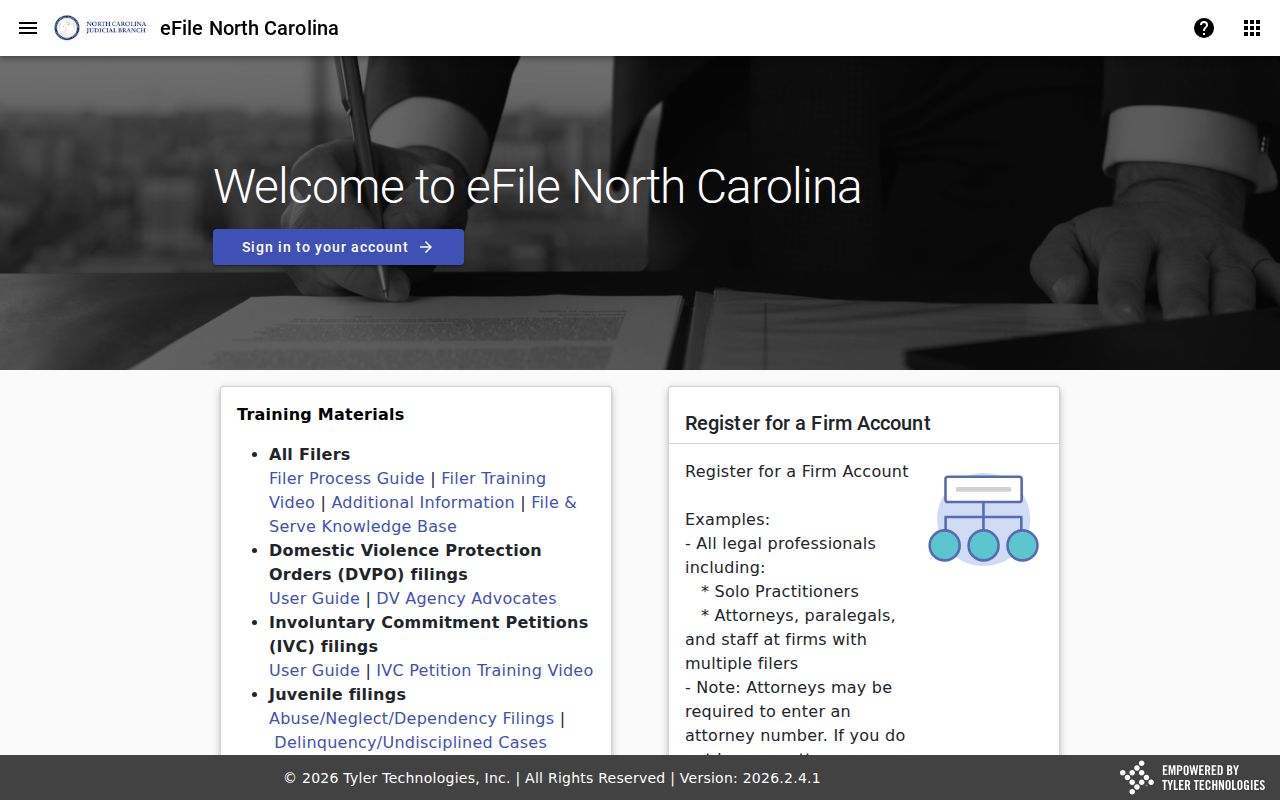 North Carolina File and Serve service related to Halifax County eCourts case access