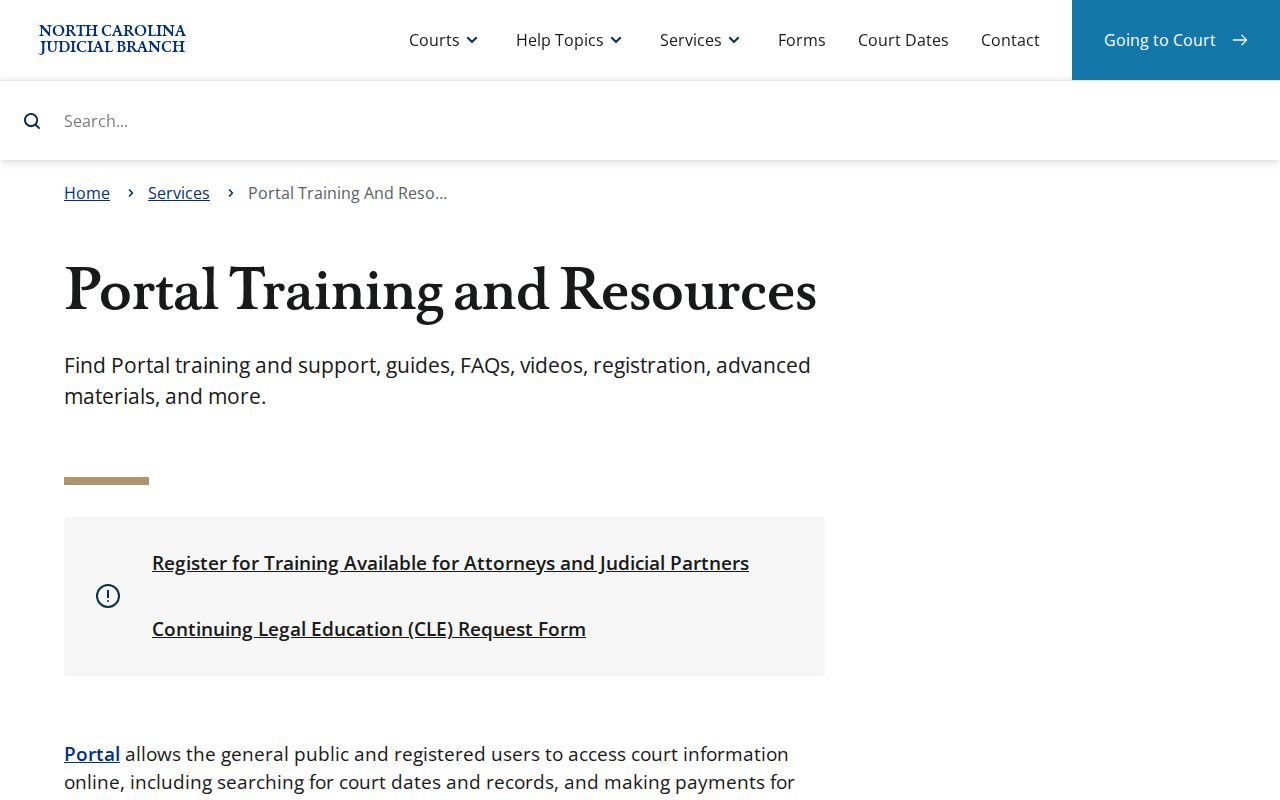 Portal training resources for Halifax County public case lookup