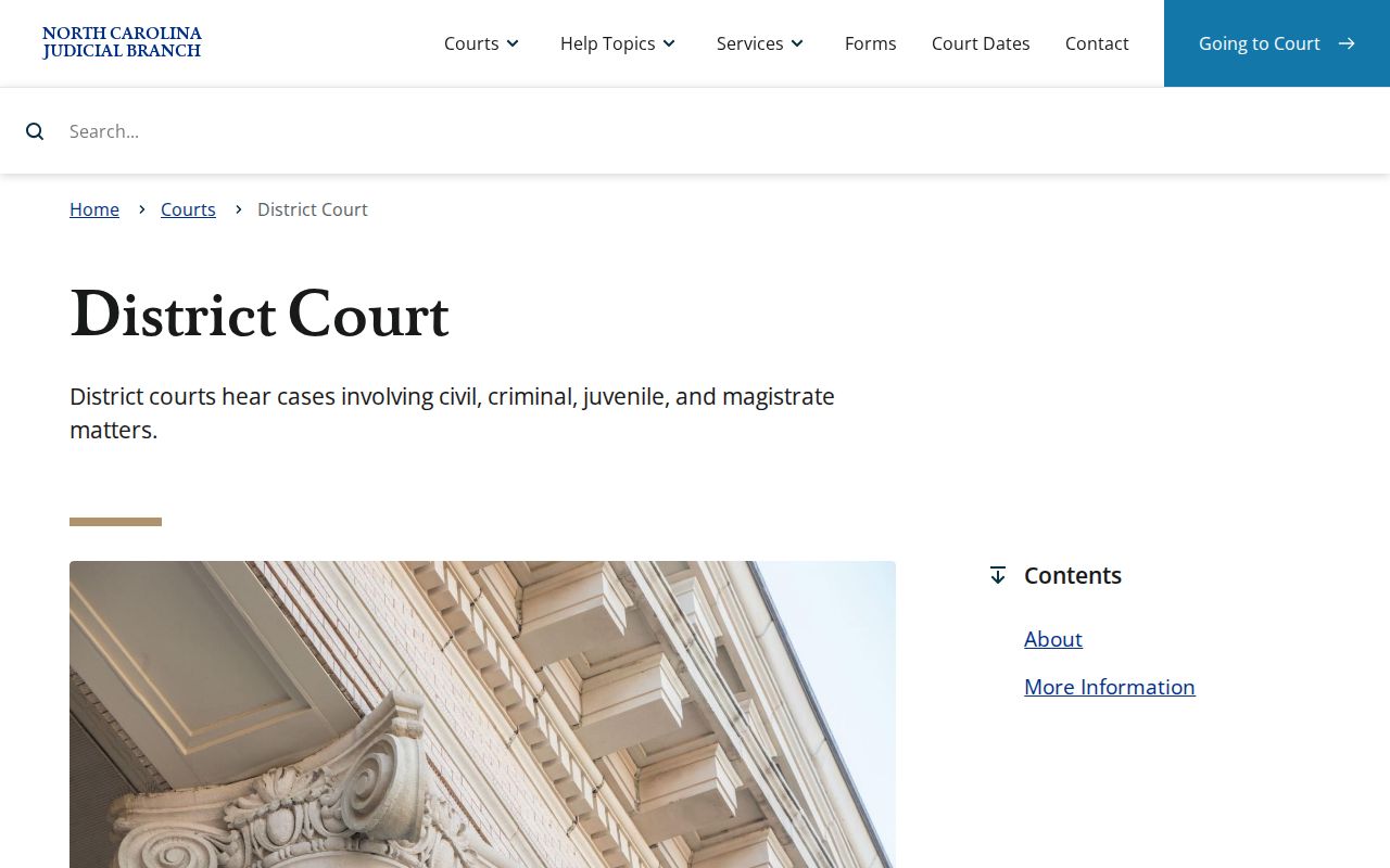 North Carolina District Court schedule relevant to Halifax County court dates