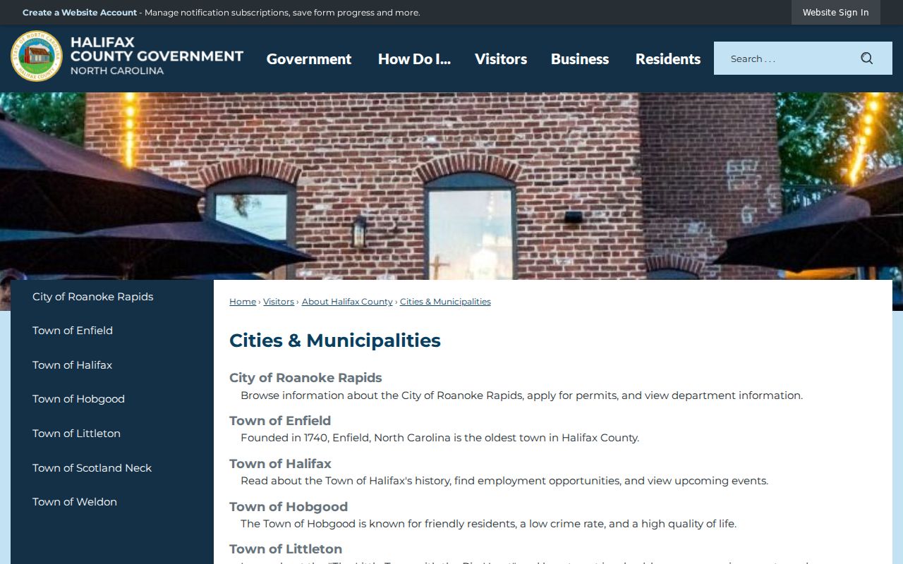 Enfield Halifax County court docket search municipalities source