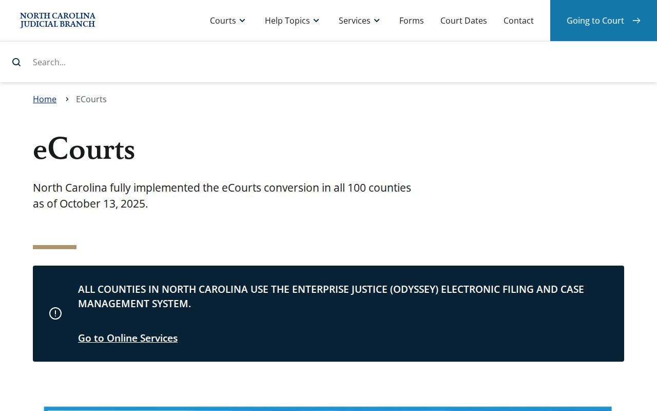 Halifax County court docket eCourts service information