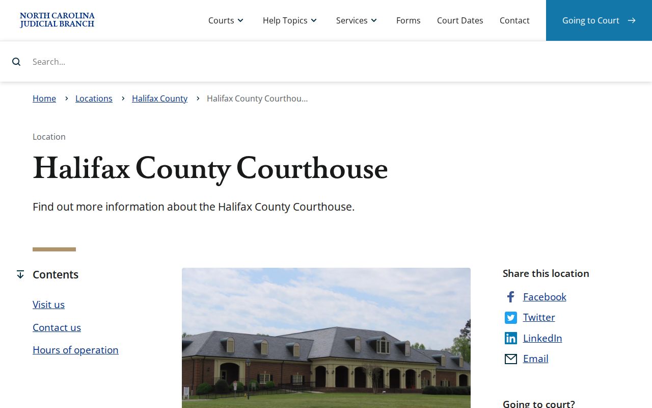 Halifax County court docket courthouse record location