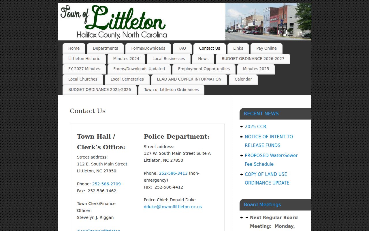 Littleton Halifax County court docket search town contact source
