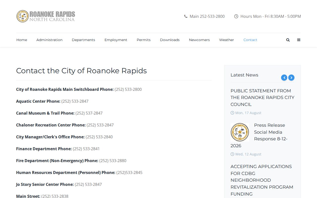 Roanoke Rapids Halifax County court docket search city contact source