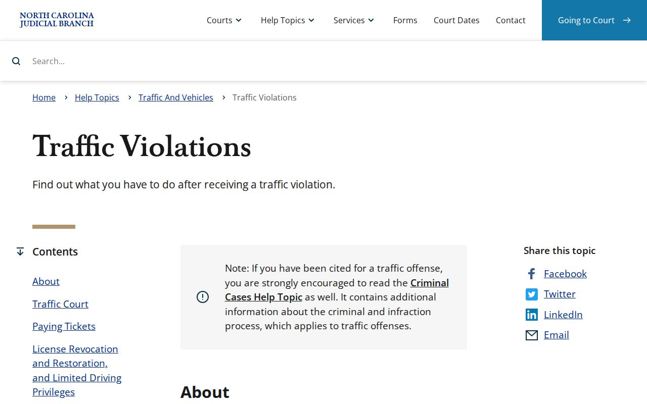 North Carolina traffic violations guidance for Halifax County traffic court dates