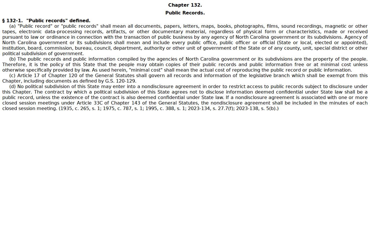 Weldon Halifax County court docket search public records statute source